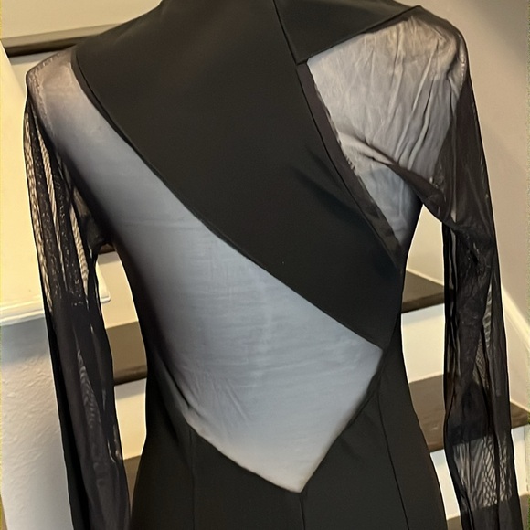 Carabella Head Turning Black Cocktail Dress. Extremely unique  Sheer top. S - Picture 4 of 15